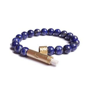 Wishbeads Polished Lapis Lazuli  Bracelet Love + Protection